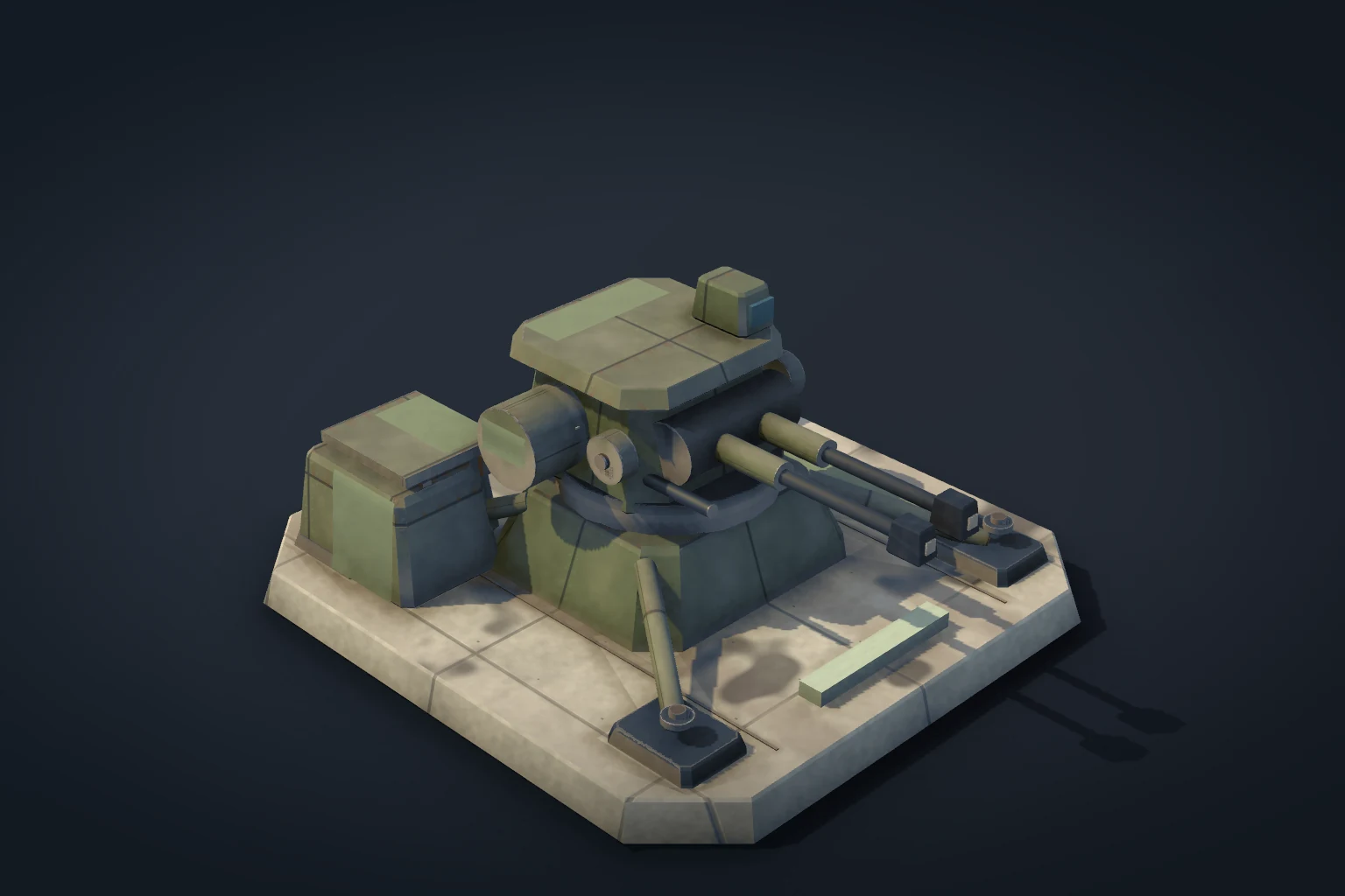 Autocannon: detailed in-game defence model with its service equipment