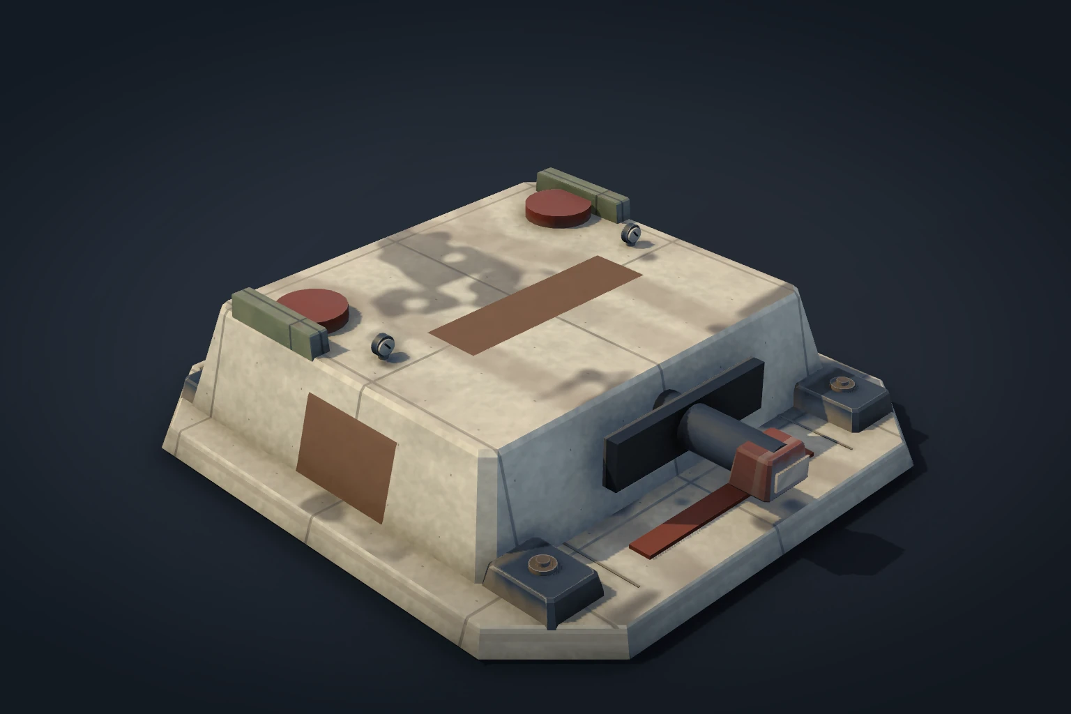 Furnace: detailed in-game defence model with its service equipment