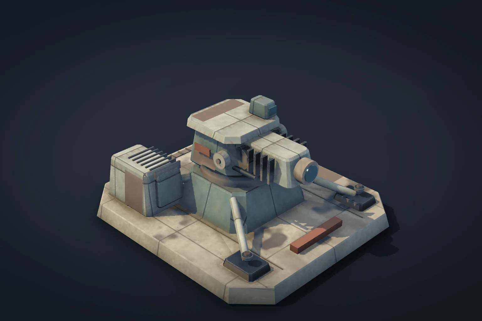 Laser Battery: detailed in-game defence model with its service equipment