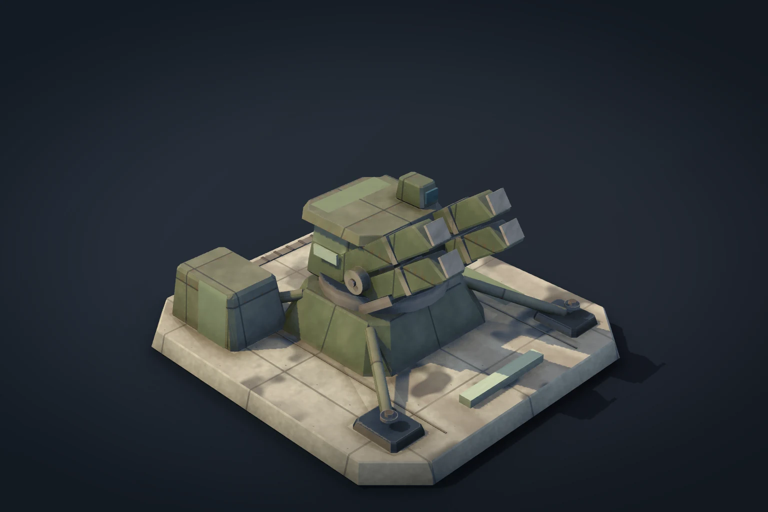 SAM Site: detailed in-game defence model with its service equipment