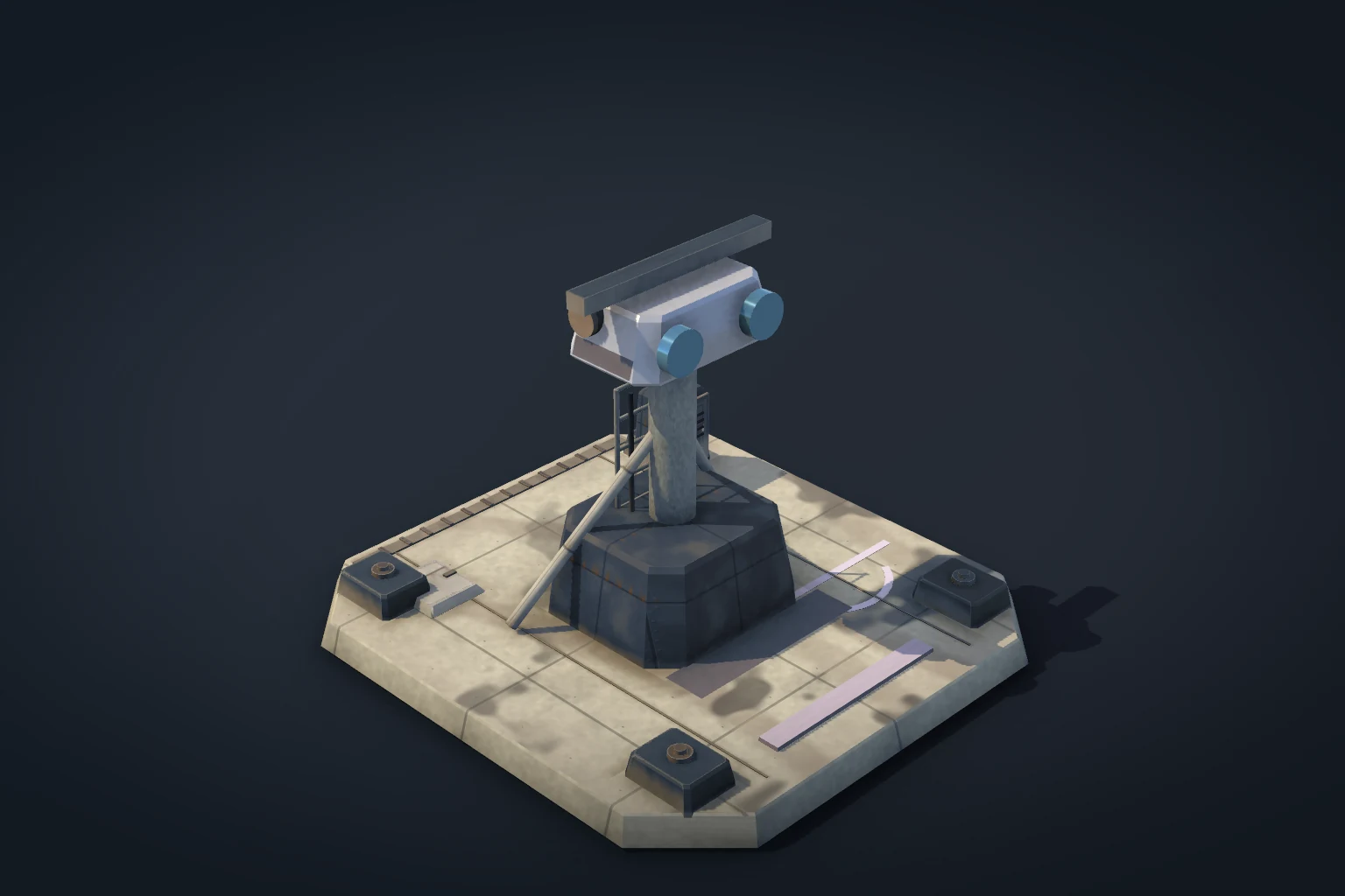 Prism: detailed in-game defence model with its service equipment