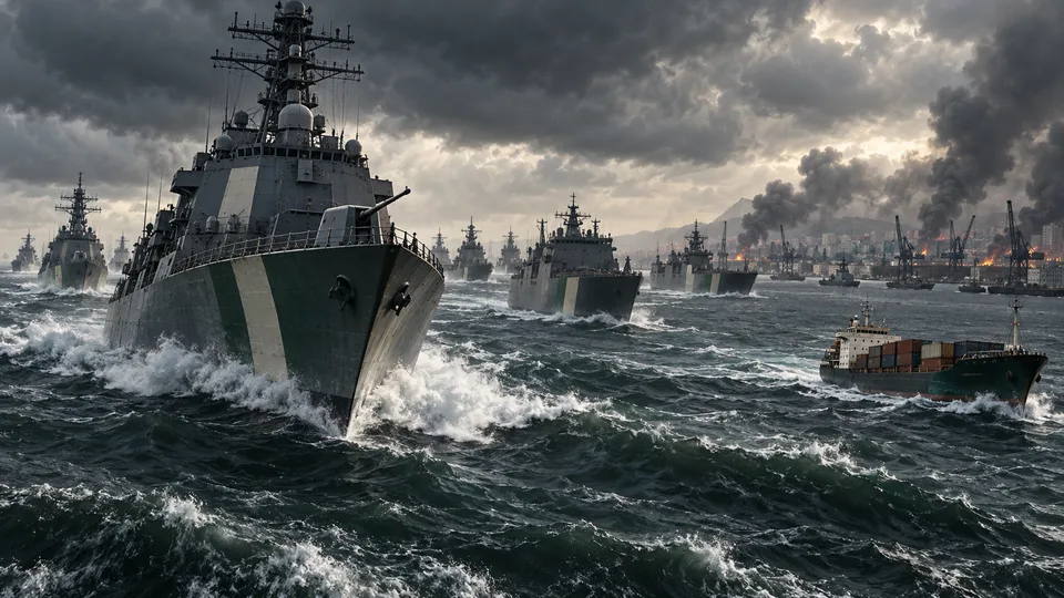 A Stability Partnership fleet approaches a commercial harbour