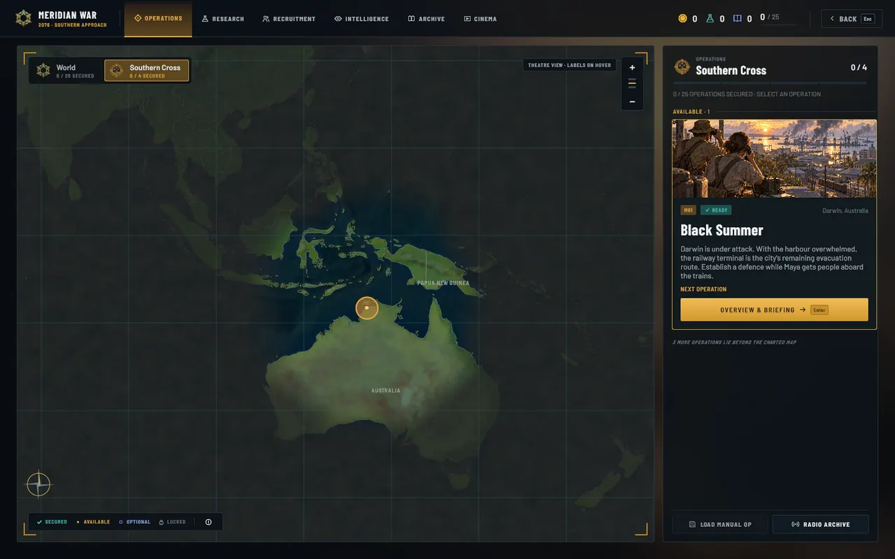 The Operation Meridian campaign map